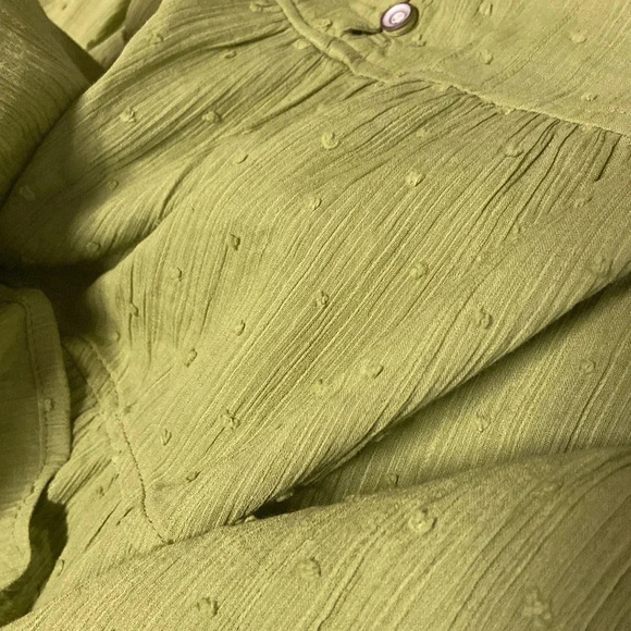 Easel sleeveless Green Button Down peplum top Sz M EUC! - Picture 5 of 6